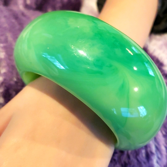 BEST Vintage Kenneth Jay Lane KJL Massive Chunky Swirled Lucite Bangle Bracelet! - Picture 6 of 15